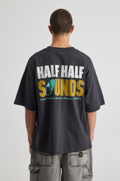Half Half Heavyweight Box Fit Graphic Tshirt, HH SLATE/HALF HALF SOUNDS