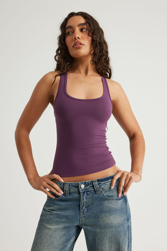 Snatched Racer Tank, GRAPE