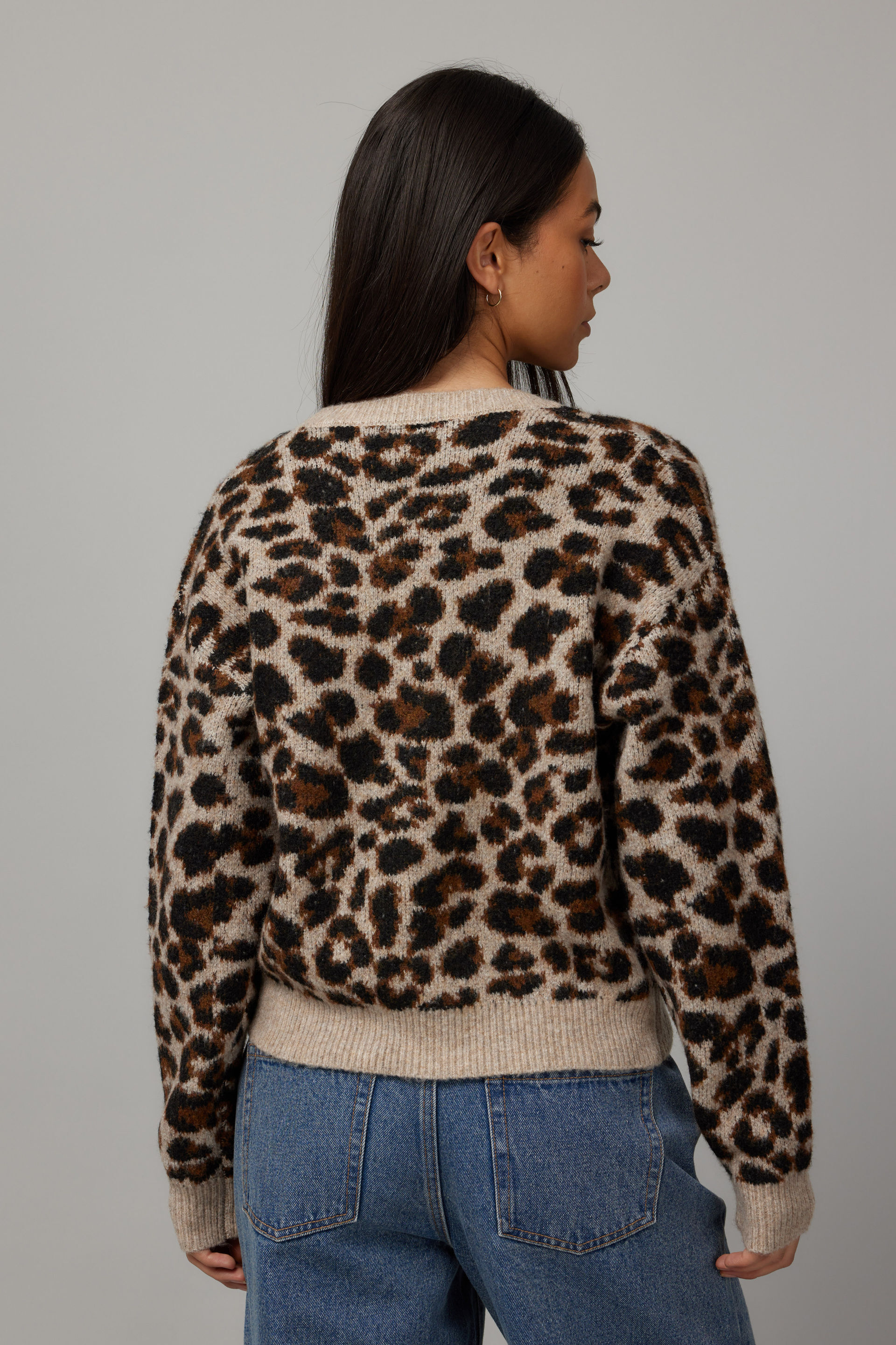 Abercrombie brushed leopard cardigan best sale