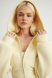 Authentics Shrunken Zip Through Hoodie, LEMON BUTTER - example image 4