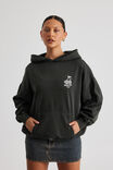 Harley Slouchy Hoodie, WASHED BLACK/DISCO CHERRY - alternate image 5