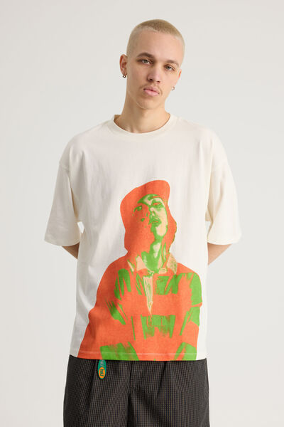 Box Fit Music Merch T Shirt, LCN BRA CLOUD/BILLIE EILISH