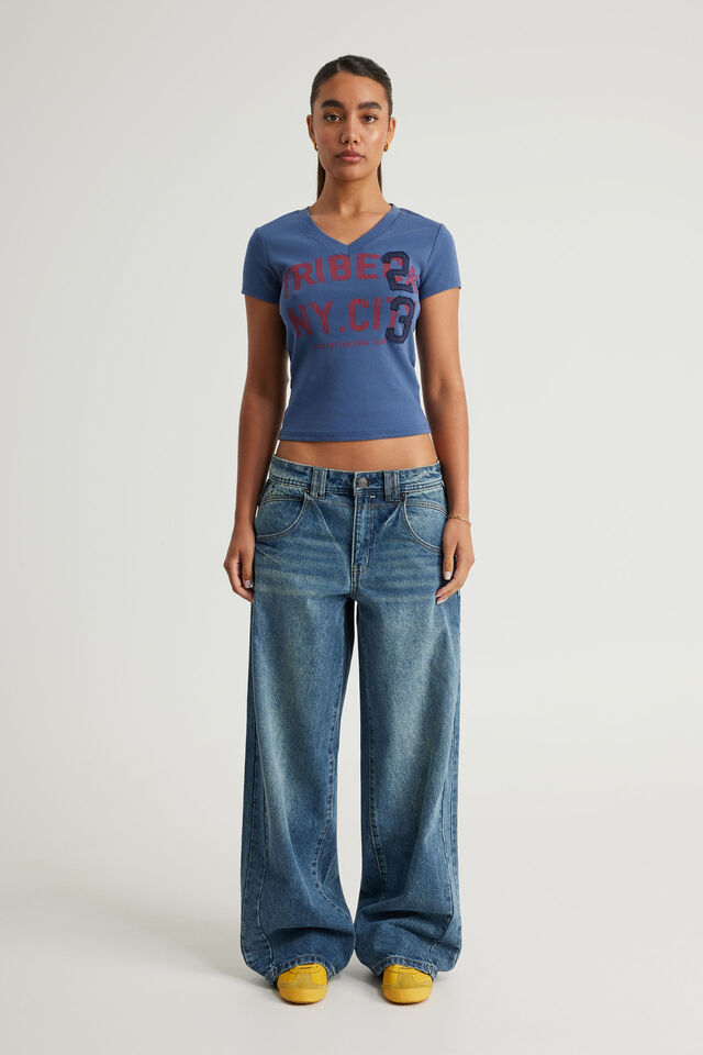 Fitted Graphic Tee, BLUE AURA/TRIBECA