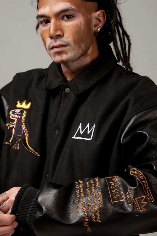 Basquiat Varsity Jacket, LCN BSQ BASQUIAT/BLACK