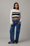 Kelsey Knitted Crop Stripe Jumper, BLUE STRIPE MULTI - alternate image 2
