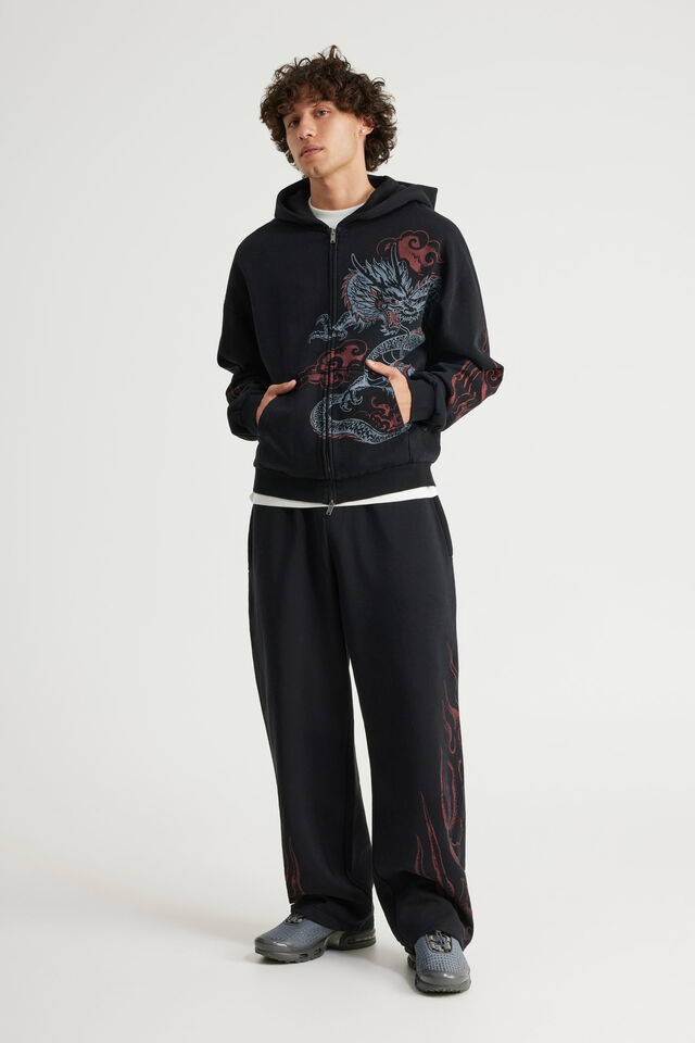 Notion Zip Thru Hoodie, NTN WASHED BLACK/DRAGON