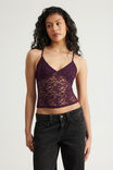V Neck Cami, SYRAH LACE - example image 4