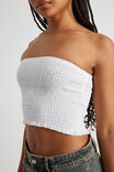 Shirred Bandeau, WHITE - alternate image 4