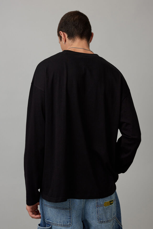 Long Sleeve Pocket Tee, BLACK