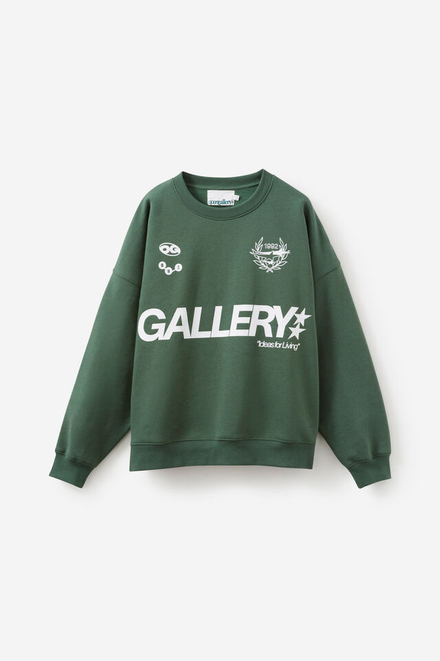 Open Gallery Crew, OG BOTANICAL GREEN/WHITE CREST