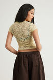 Lace Fitted Tee, LEMON BUTTER - example image 3