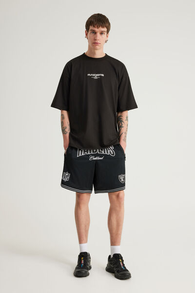 Box Fit Nfl Tshirt, LCN NFL BLACK/RAIDERS CURVE SUPERSCRIPT