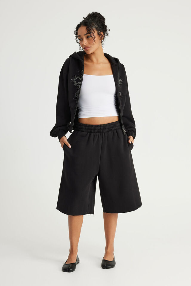 Authentics Baggy Track Short, BLACK