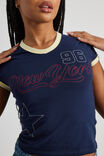 Fitted V Neck Tee, NAVY BLAZER/NEW YORK - alternate image 4