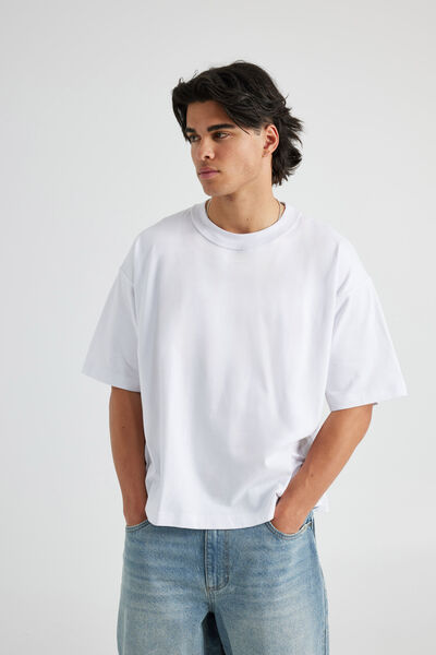 Boxy Cropped Tshirt, WHITE
