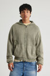Open Gallery Knit Zip Through, OG DIRTY SAGE/ETERNITY - alternate image 1