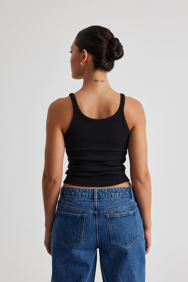 Longline Tank, BLACK