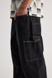Half Half Baggy Painter Jean, BLACK STONE - alternate image 4