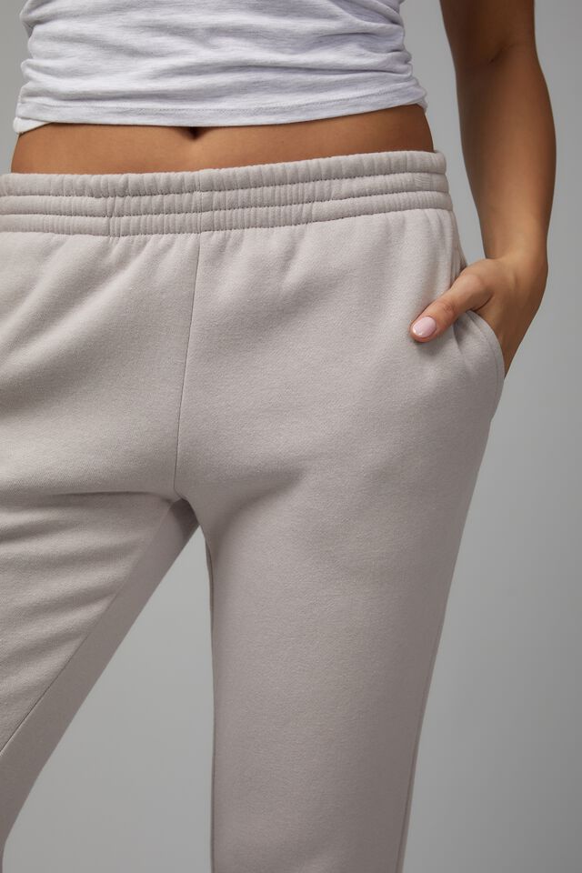 Brand Logo Ladies Light Grey Slim Fit Track Pant, Waist Size: 30.0