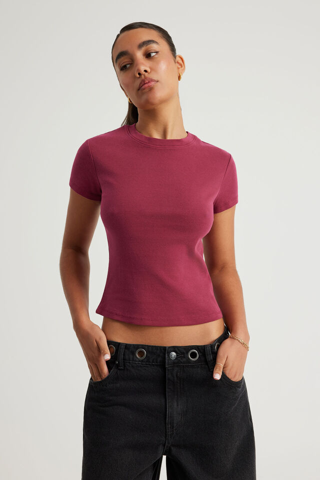 Authentics Fitted Tee, RED CURRANT