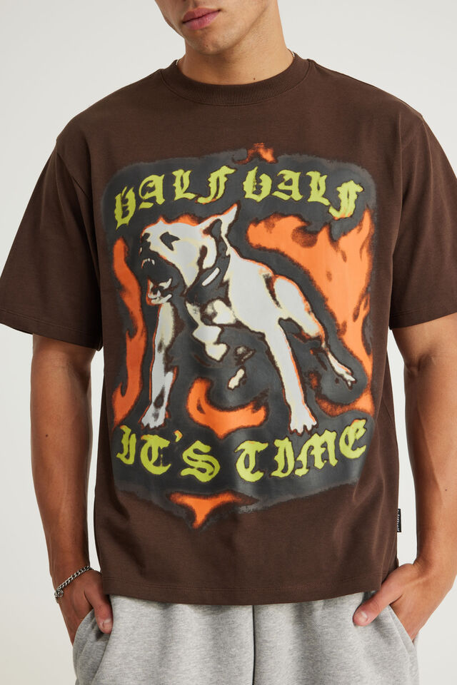 Half Half Heavyweight Core Fit Tshirt, HH ROYAL OAK/DAWG TIME