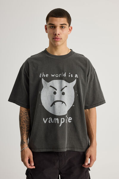 Archive Music Merch T Shirt, LCN MT SMASHING PUMPKINS WASHED BLACK/VAMP