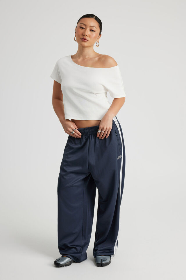 One Shoulder Graphic Tee, CLOUD