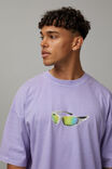 Half Half Oversized Graphic T Shirt, WASHED LAVENDER/WINDOW TO THE SOUL - alternate image 2