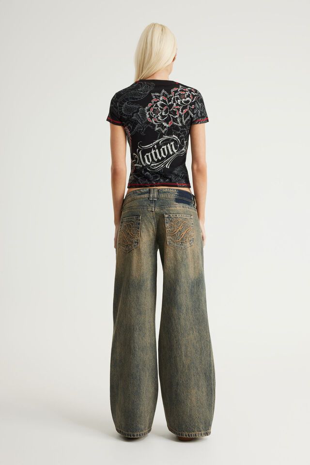 Era Low Super Wide Jean, EMBERED/PKT EMB