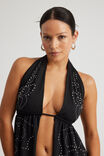 Backless Halter Tie Top, BLACK - alternate image 4