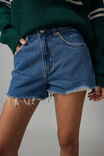 Street Cut Off Denim Short, MID BLUE - alternate image 4