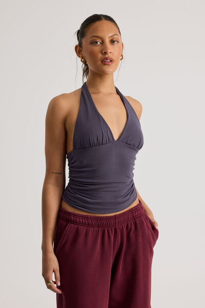 Emma Gathered Halter, IRON GREY
