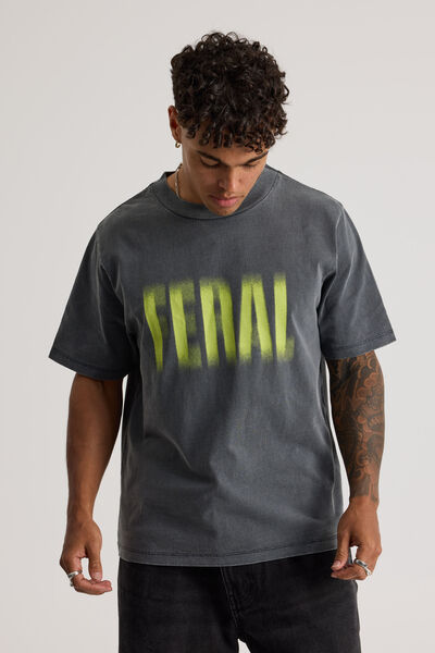 Notion Vintage Slim Fit Graphic Tshirt, NTN WASHED SLATE/FERAL