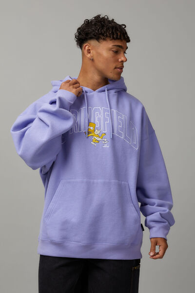 The Simpsons Baggy Hoodie, LCN SIM LILAC SKY/BART CHERUB
