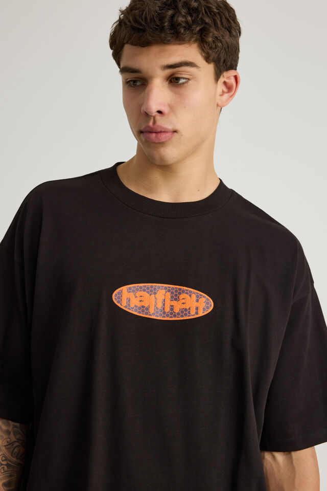 Half Half Heavyweight Box Fit Graphic Tshirt, HH BLACK/HALF HALF HIVE PILL