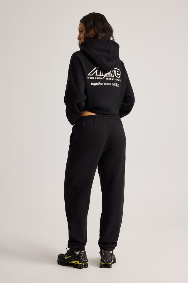 Cuffed Slouchy Trackpant, BLACK
