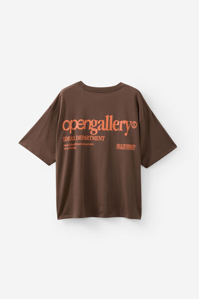 Open Gallery Box Fit Tshirt, OG MUD/LINE UP