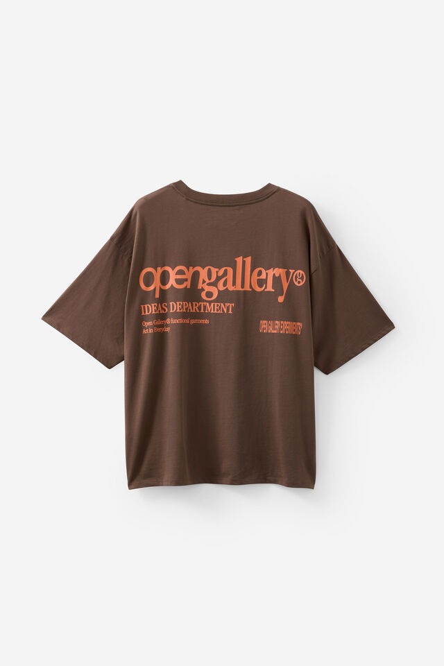 Open Gallery Box Fit Tshirt, OG MUD/LINE UP