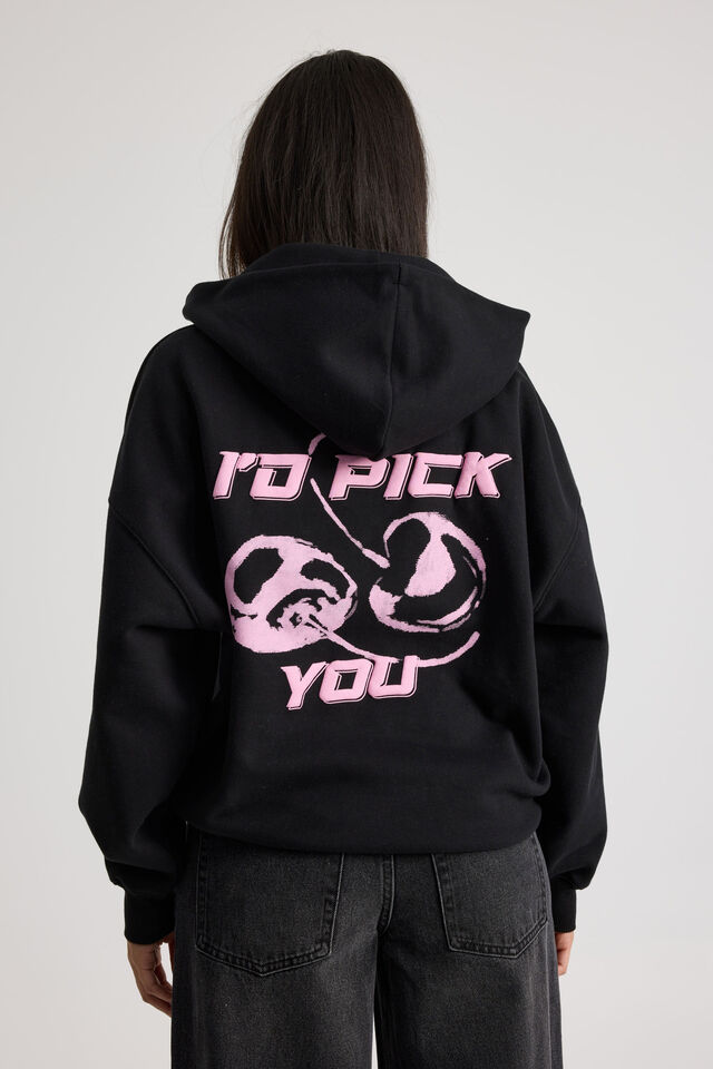 Harley Slouchy Hoodie, BLACK/I D PICK YOU