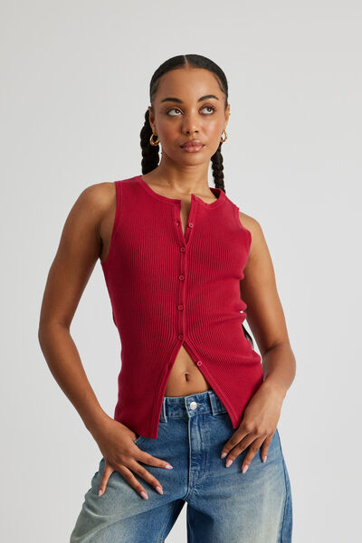 Rosie Button Up Knit Tank, SCOOTER