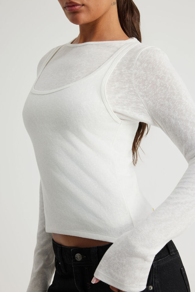 Fitted Long Sleeve Top, FOAM
