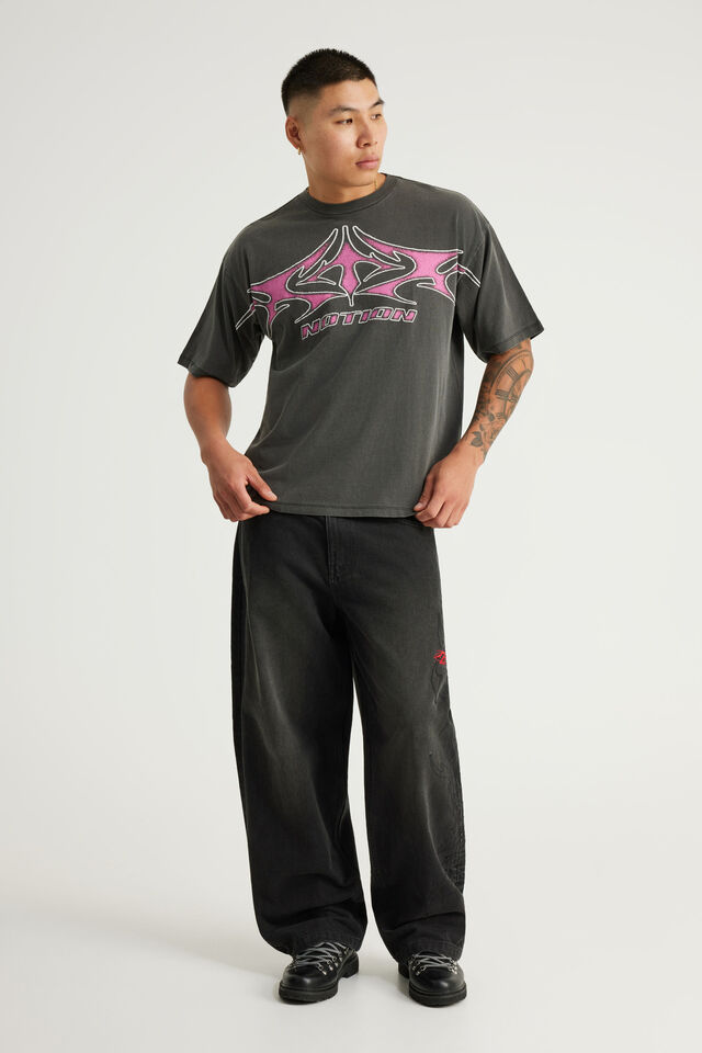 Notion Vintage Graphic Tshirt, NTN WASHED BLACK/CYBER SIGIL