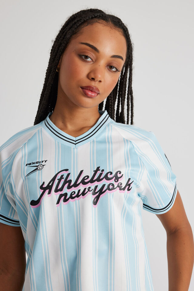 Cropped Sports Jersey, AQUA/NEW YORK ATHLETICS