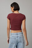 Sally Square Neck Tee, BORDEAUX - alternate image 3