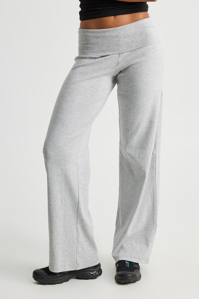 Roll Over Straight Leg Pant, GREY MARLE