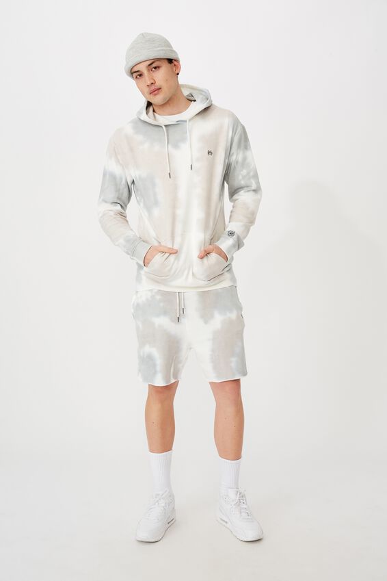 Oversized Tie Dye Hoodie, BLUE/GREY TIE DYE