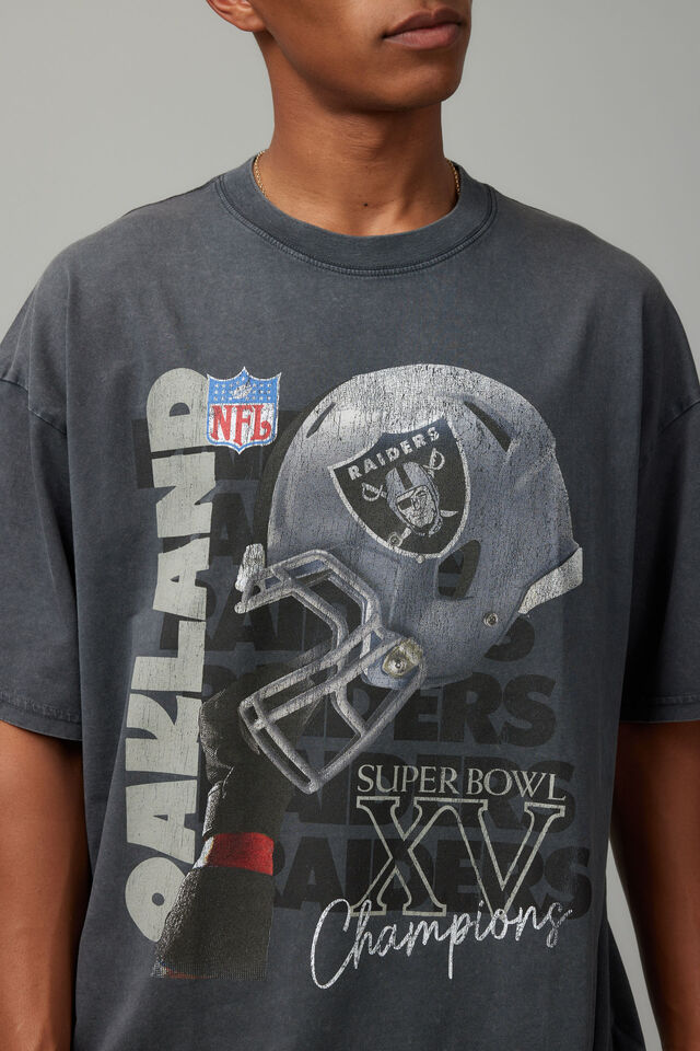 Oversized Nfl T Shirt, LCN NFL WASHED SLATE/OAKLAND RAIDERS