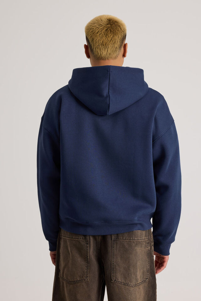 Half Half Zip Thru Hoodie, HH MIDNIGHT BLUE/HALF HALF COSMIC