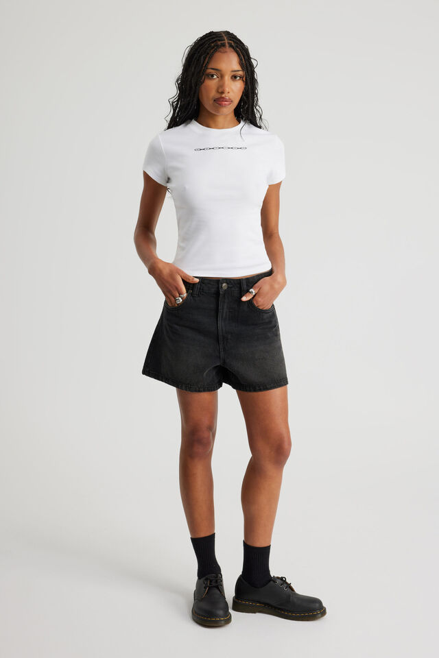 Fitted Graphic Tee, WHITE/NTN 192