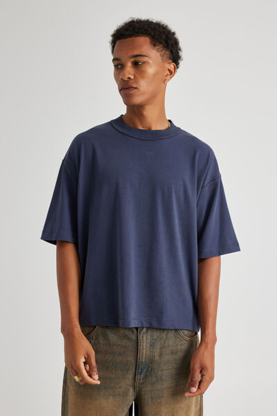 Boxy Cropped Tshirt, ARCTIC NAVY